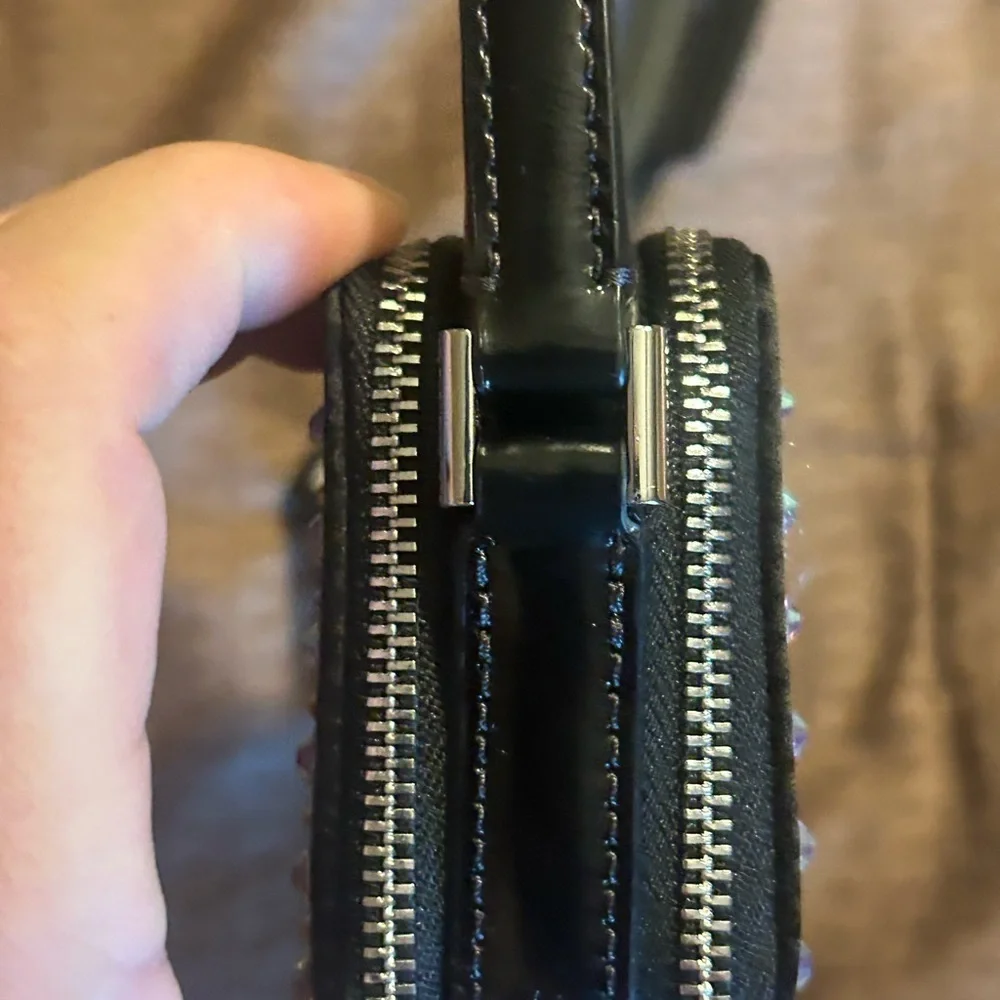 Kate Spade Black and Silver Studded Crossbody micro bag